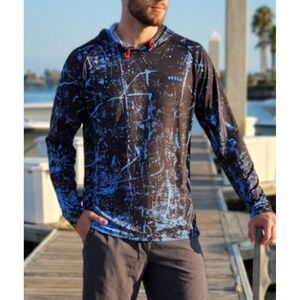 WELIGU Men's Fishing Shirt Long Hoodie Sleeve Sun ProtectionUPF 50+ T-Shirts 3XL